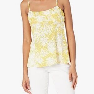 Rebecca Taylor Ruched Cami Blouse in Sunflower Combo